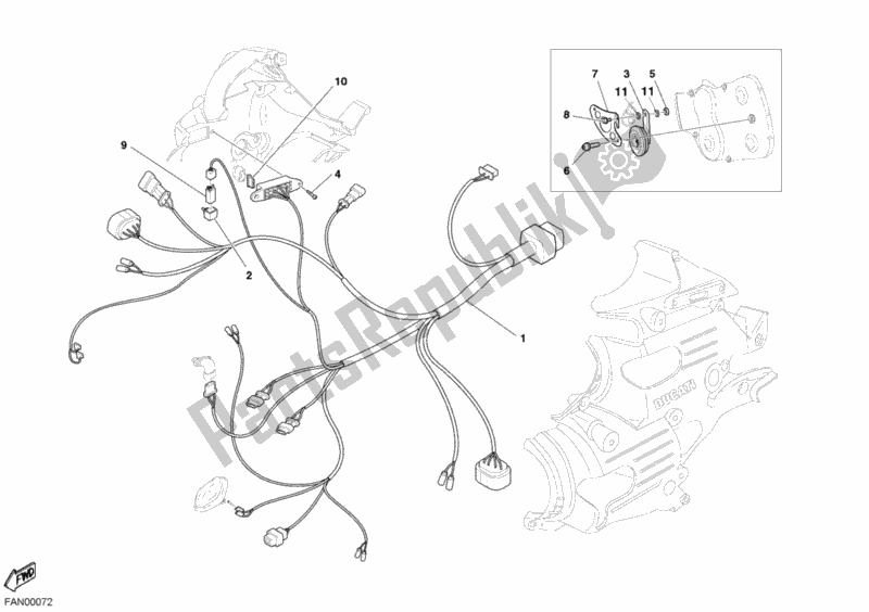Alle onderdelen voor de Kabel Koplamp van de Ducati Superbike 999 R 2003
